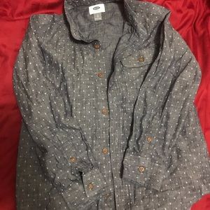 Boys size 8 Grey button shirt